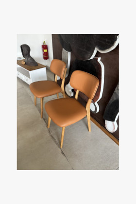 Dubová kožená stolička Benjamin – v ponuke je sada dvoch kusov, outlet